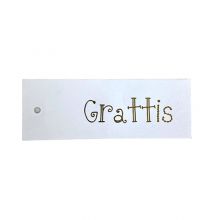 Tag Vit Grattis guld 11x4cm