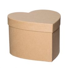 Hattbox Natur Hjärta 14cm